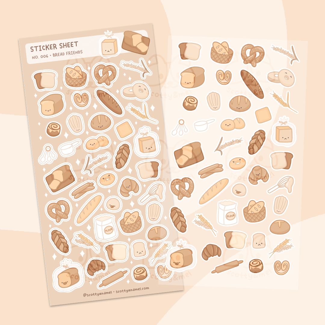 Bread Friends Sticker Sheet