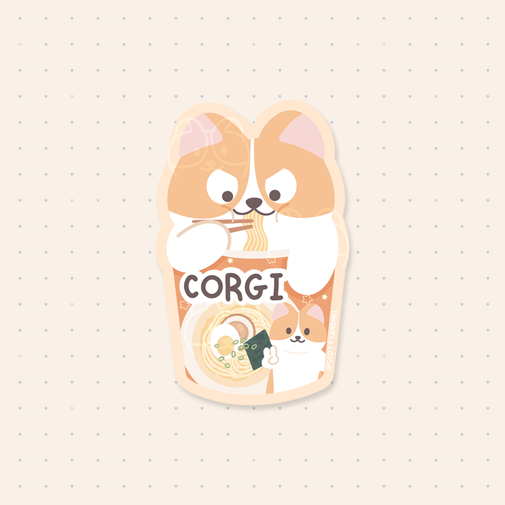 Corgi Ramyeon Sticker