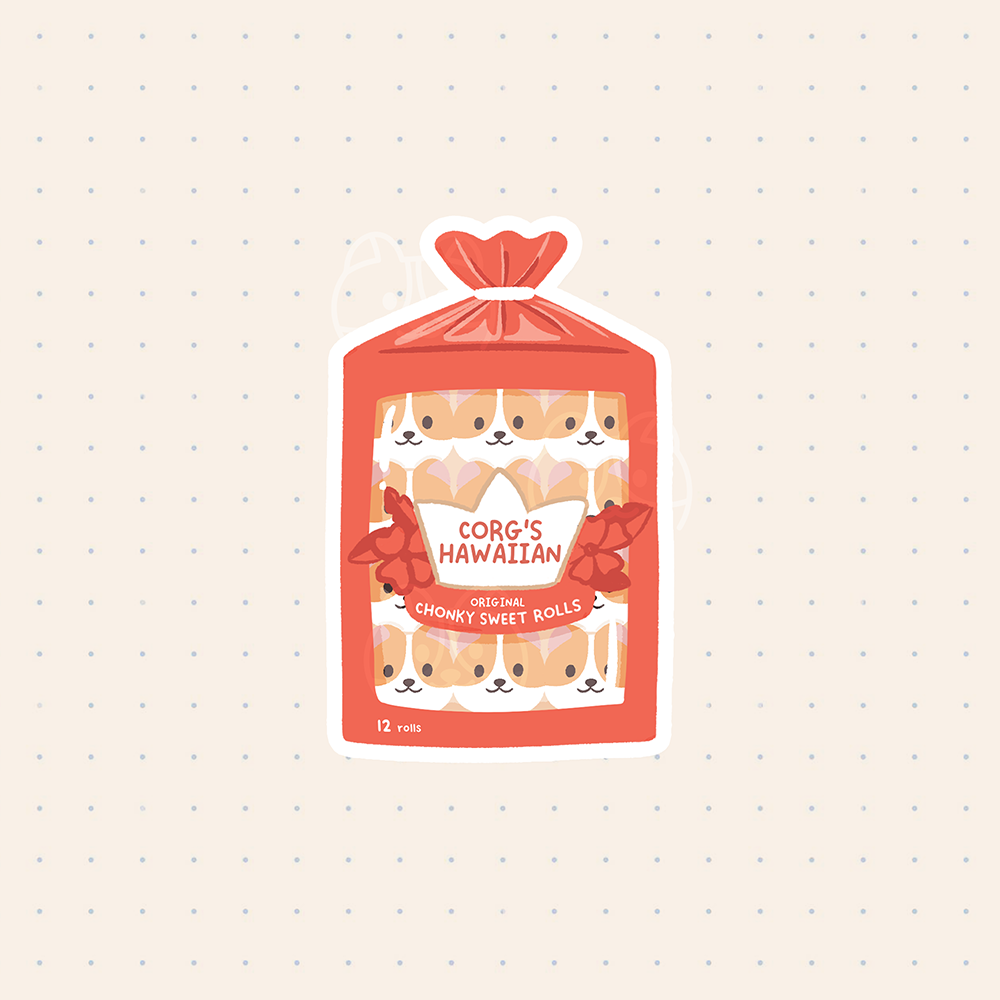 Corg's Hawaiian Rolls Sticker