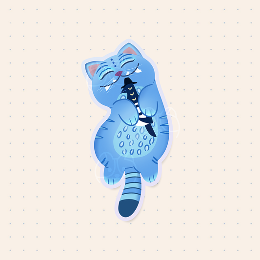 Demon Tiger Hugging Bird Matte Holographic Sticker