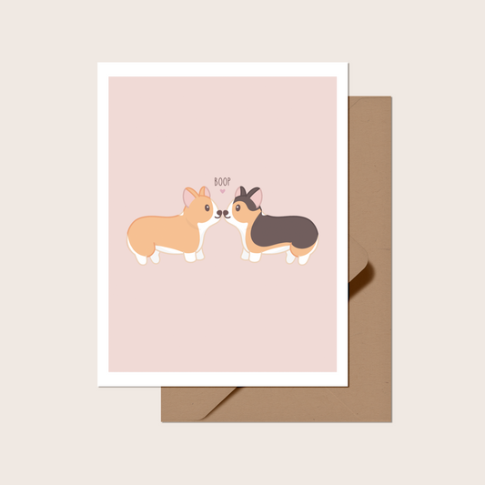 Boop Corgi Greeting Card