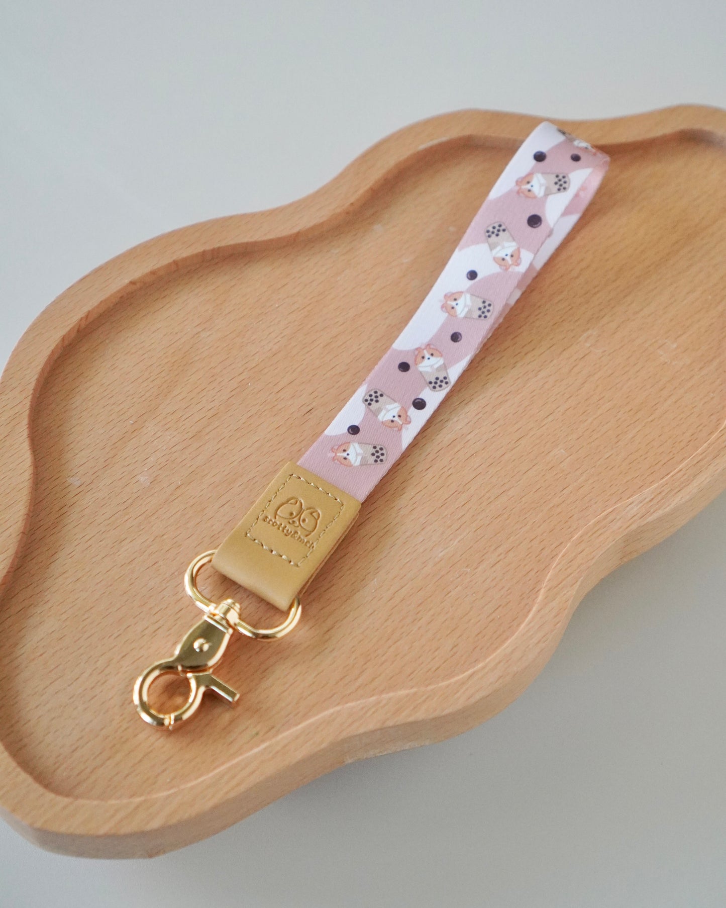 Boba Milk Tea Lanyard Wristlet