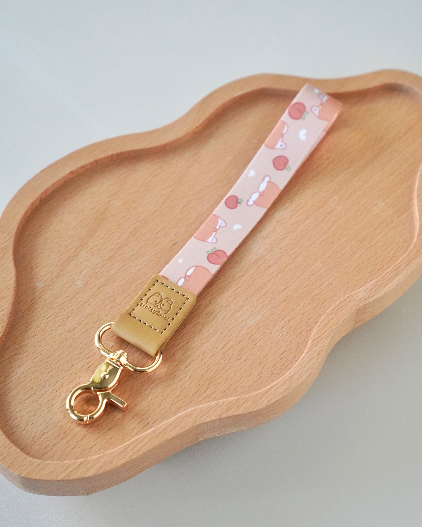 Peach Lanyard Wristlet