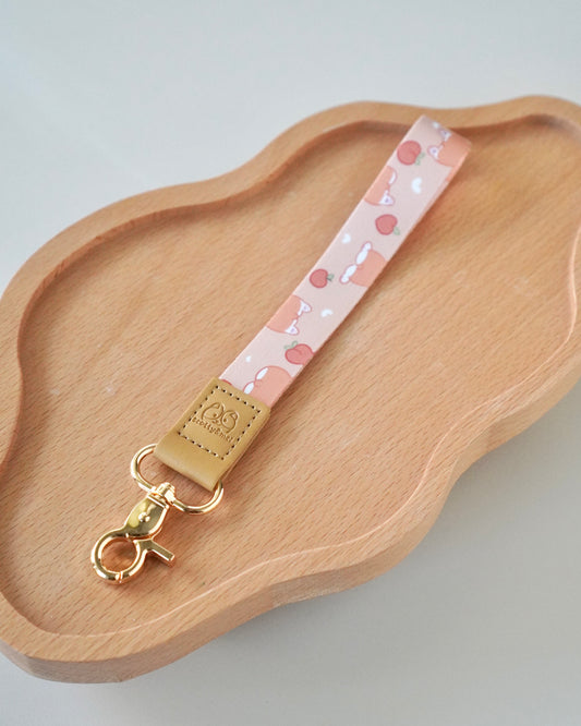 Peach Lanyard Wristlet