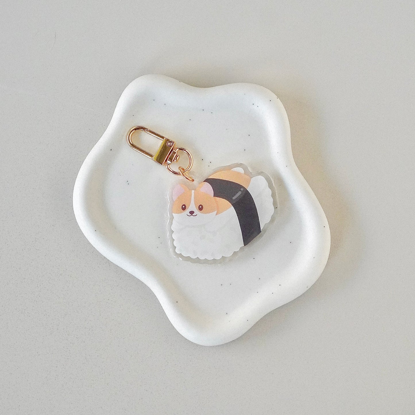 Corgi Musubi Acrylic Keychain
