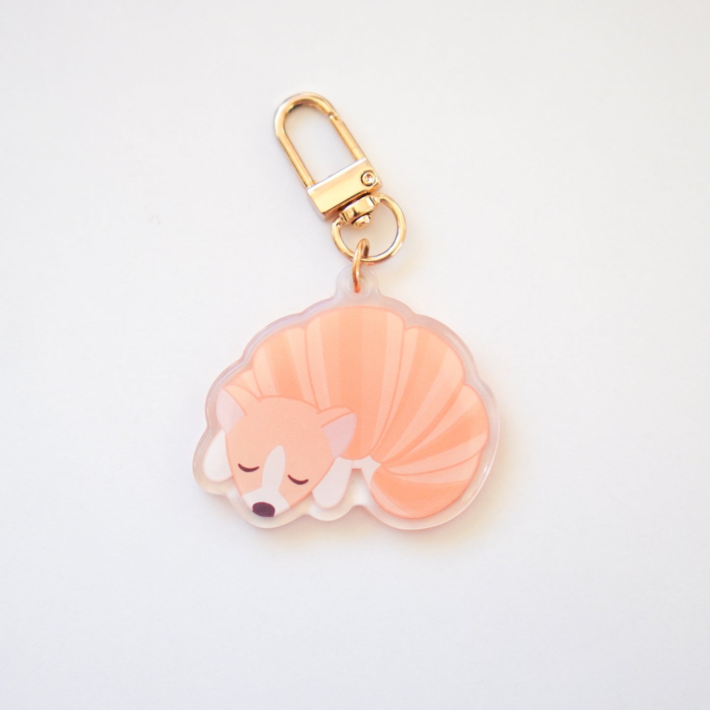 Corgi Croissant Acrylic Keychain