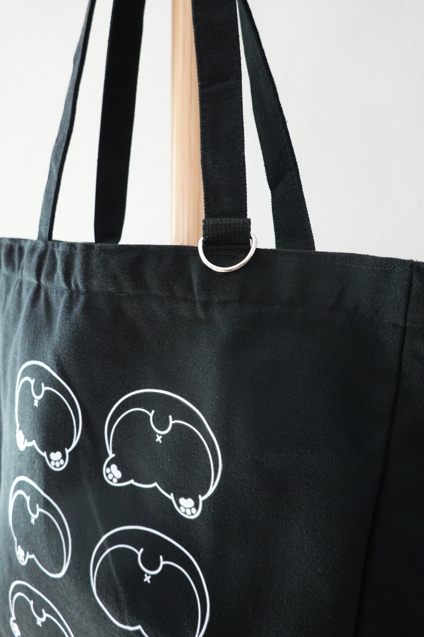 Corgi Sploot Tote - Black