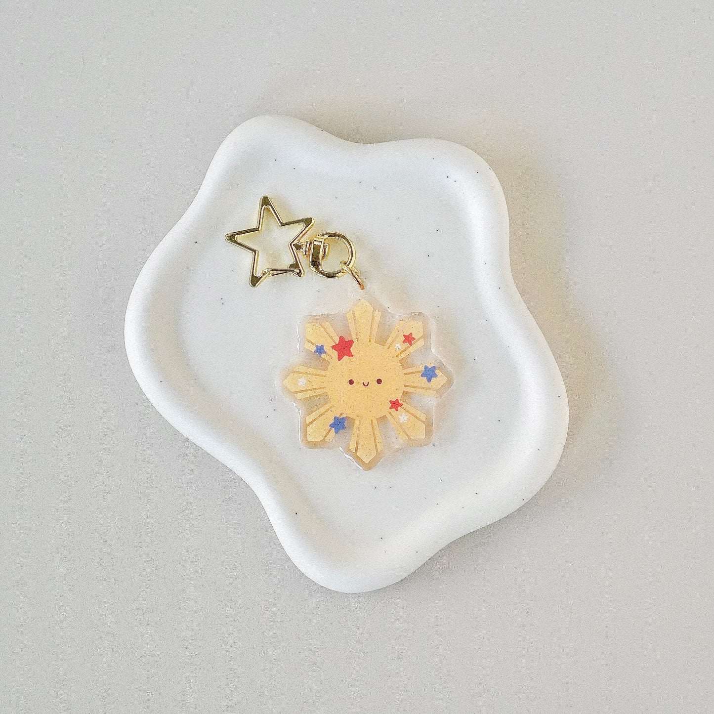 Philippine Sun Glitter Acrylic Keychain