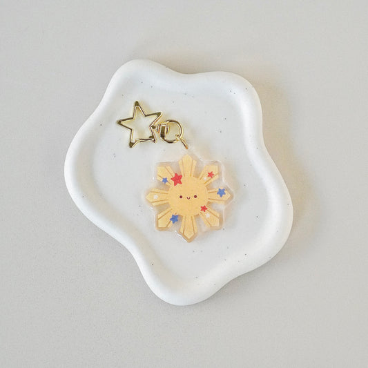 Philippine Sun Glitter Acrylic Keychain