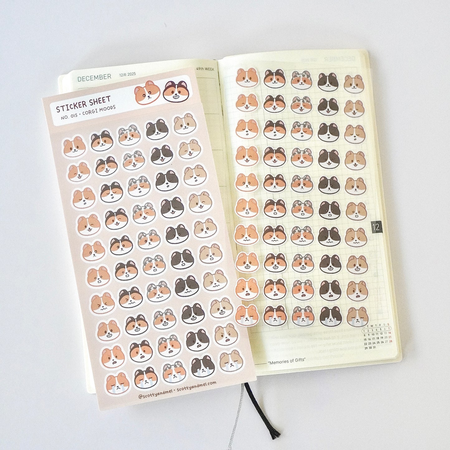 Corgi Moods Sticker Sheet
