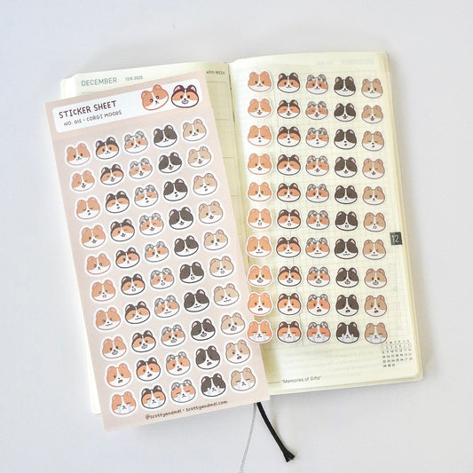 Corgi Moods Sticker Sheet