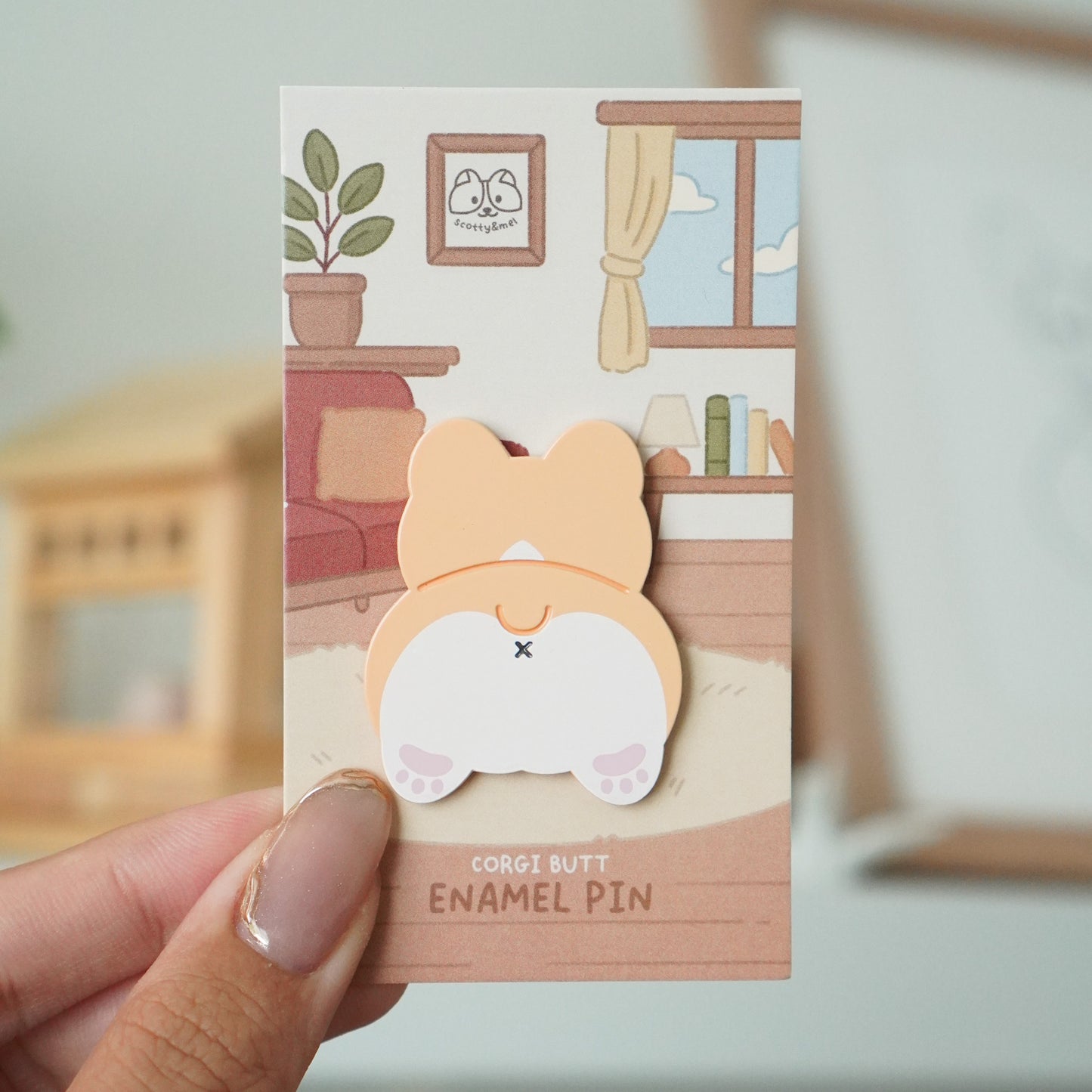 Corgi Butt Dyed Enamel Pin