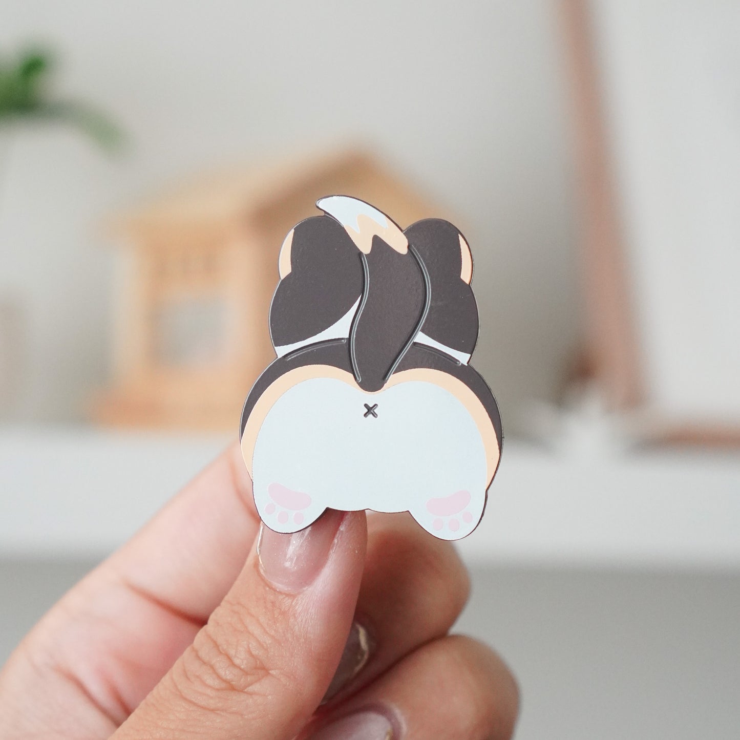 Corgi Butt (Tail) Dyed Enamel Pin