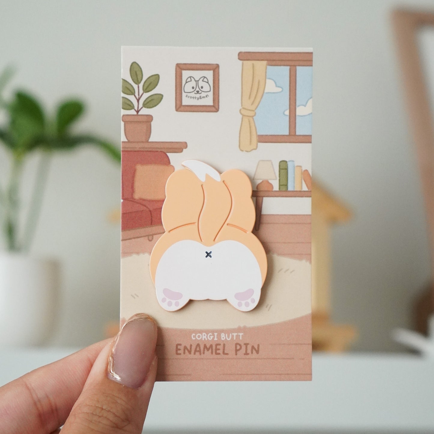 Corgi Butt (Tail) Dyed Enamel Pin