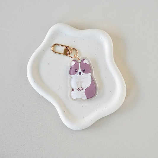 Milk Tea Corgi Acrylic Keychain