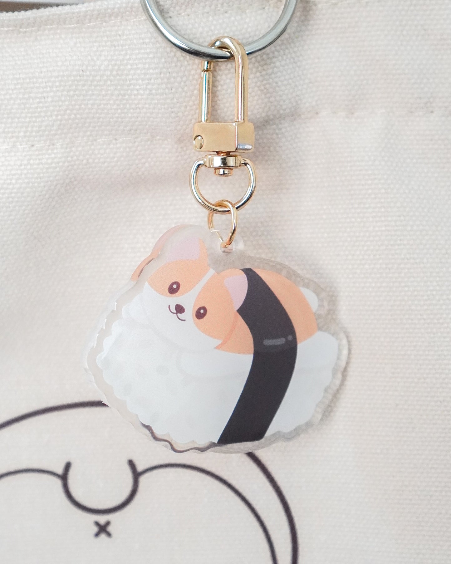 Corgi Musubi Acrylic Keychain