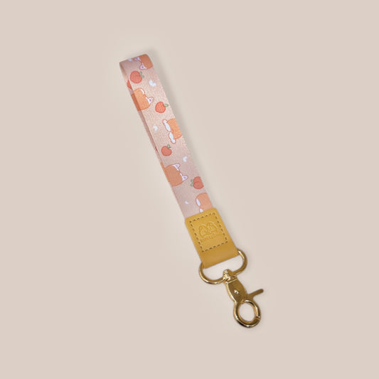 Peach Lanyard Wristlet