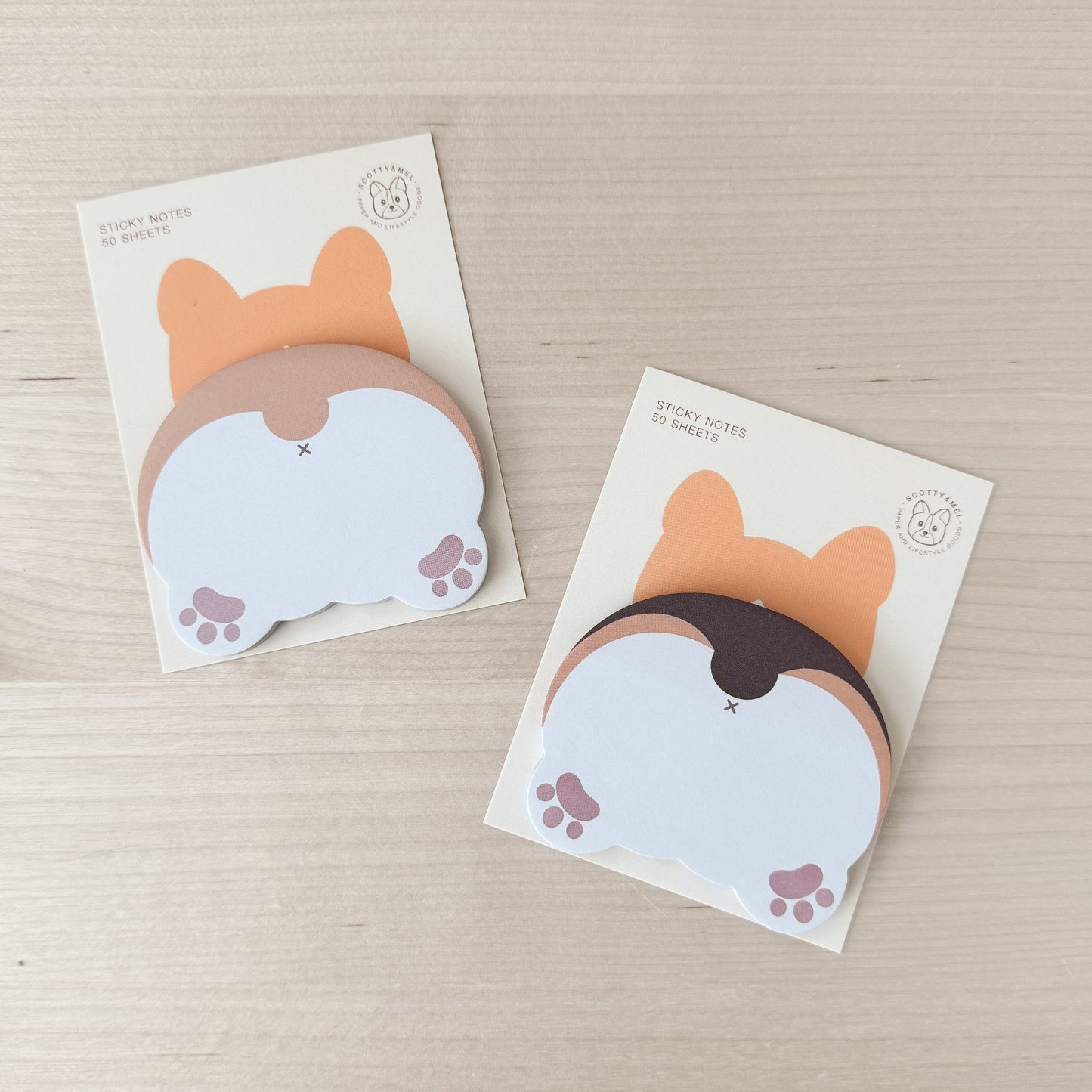 Corgi Butt Die Cut Sticky Notes