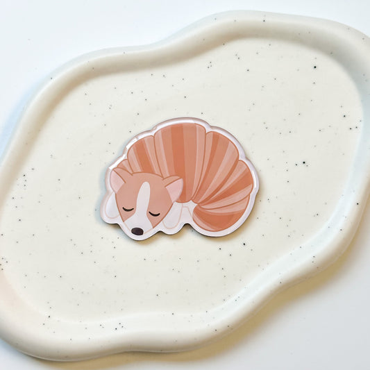 Corgi Croissant Acrylic Magnet