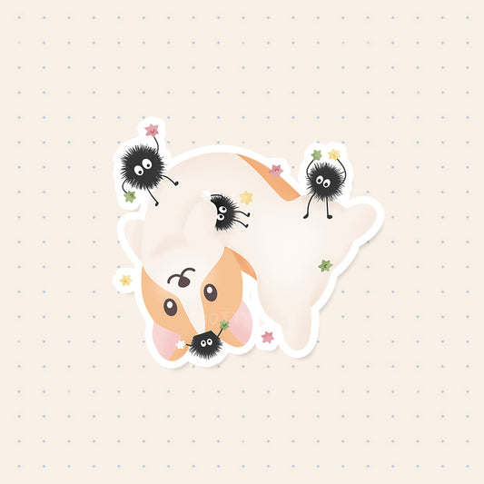 Corgi and Soot Sprites Sticker