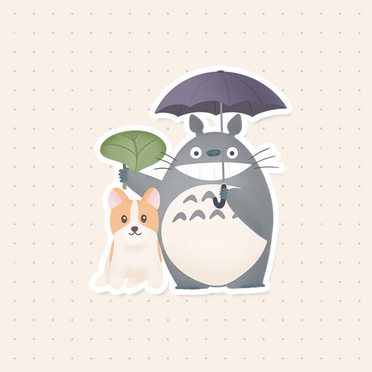 Corgi and Totoro Sticker