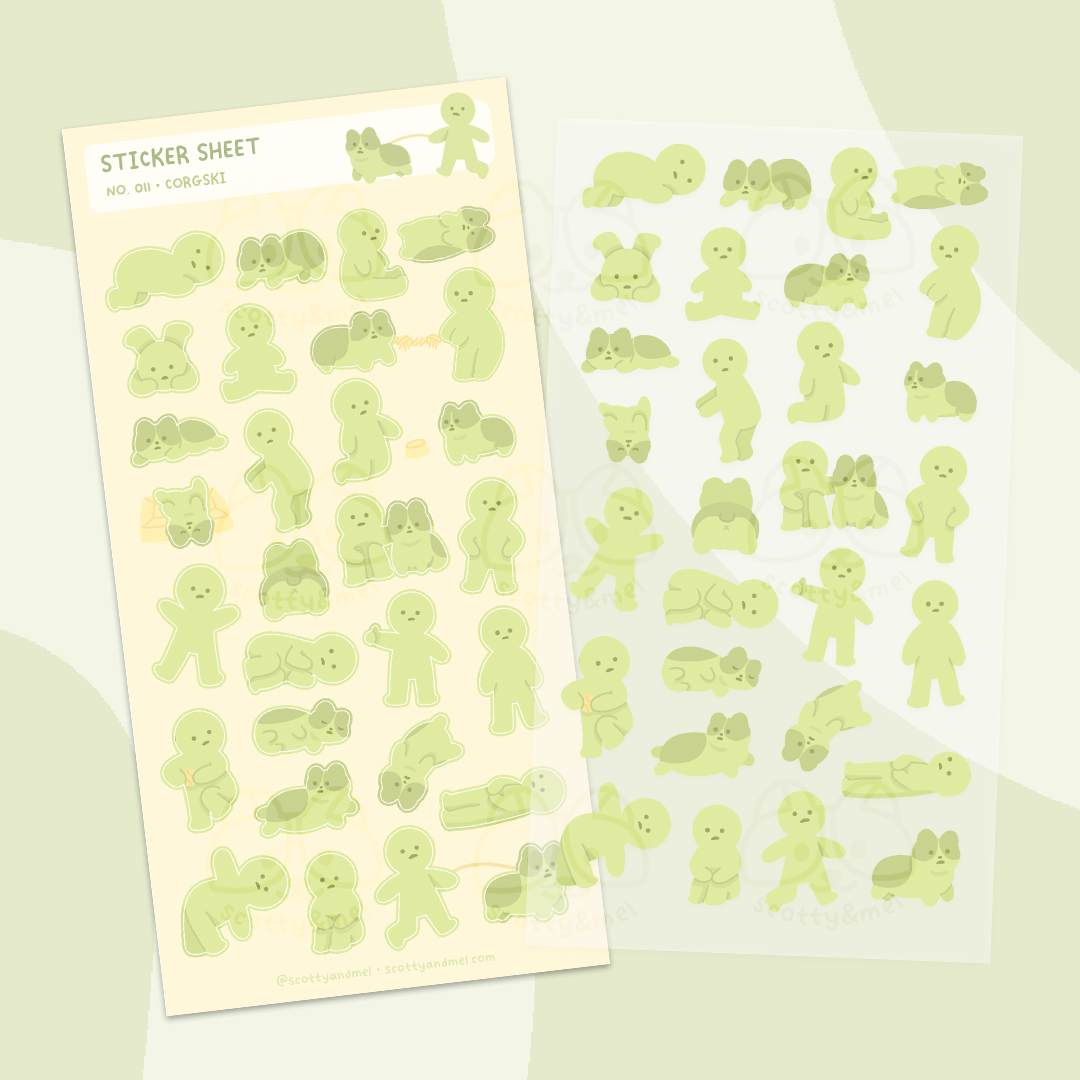 Corgski Sticker Sheet