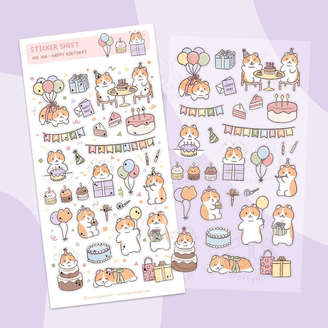 Happy Birthday Sticker Sheet