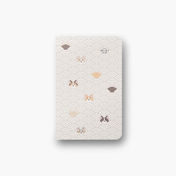 Corgi Wave Pattern Notebook