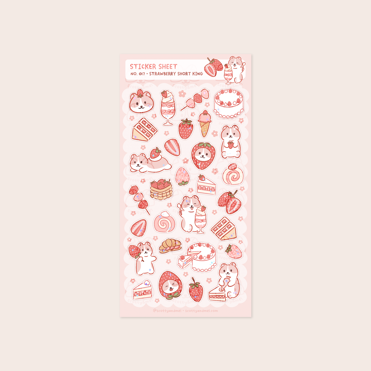 Strawberry Short King Sticker Sheet