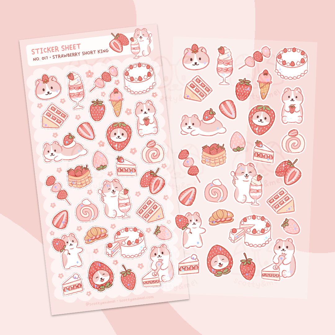 Strawberry Short King Sticker Sheet