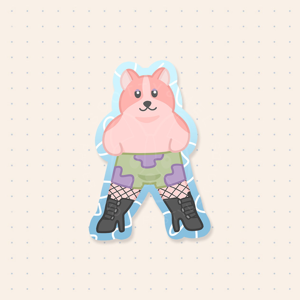 Stripper Corgi Sticker