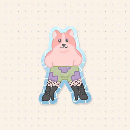 Stripper Corgi Sticker