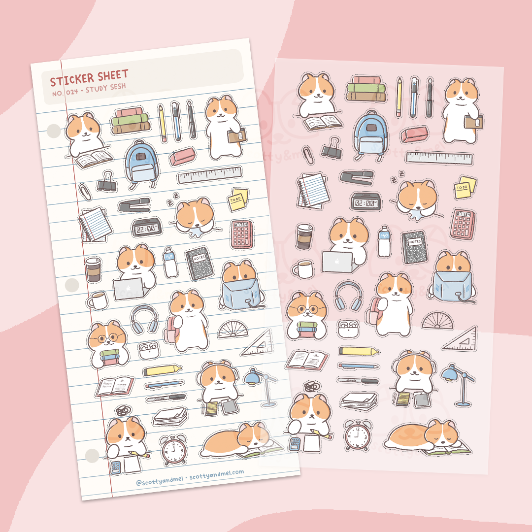 Study Sesh Sticker Sheet