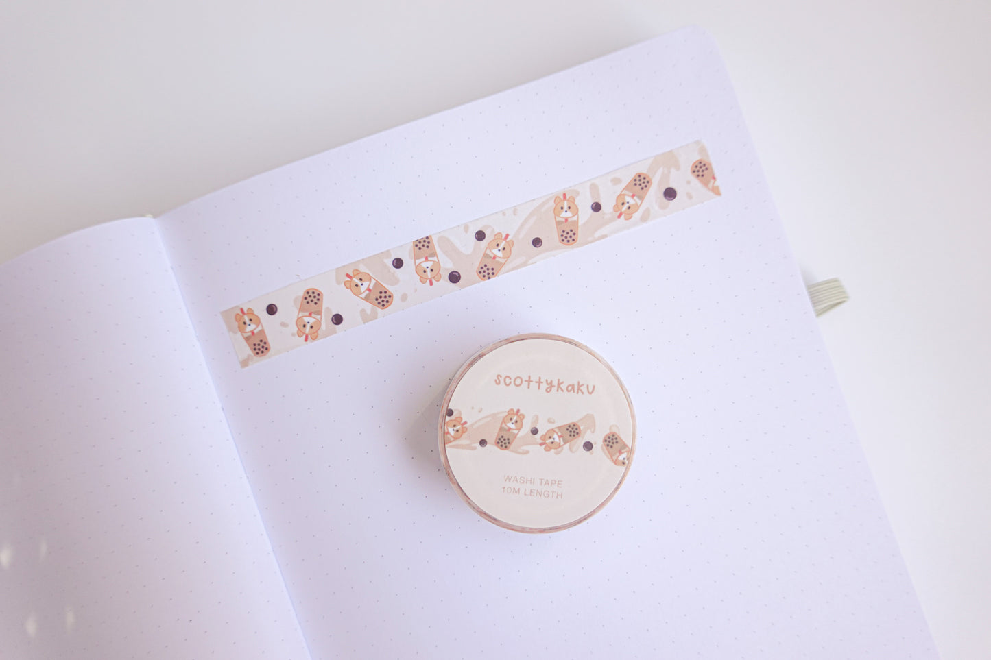 Corgi Boba Washi Tape