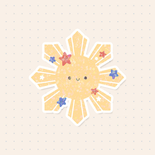 Philippine Sun Glitter Sticker